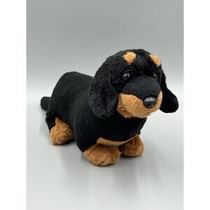 Animal Alley Dachshund Weiner Dog 12" Plush Black Brown Realistic Toys R Us